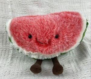 Jellycat Watermelon Plush Bag Charm Cute Soft Fruit Keychain Collectible Gift